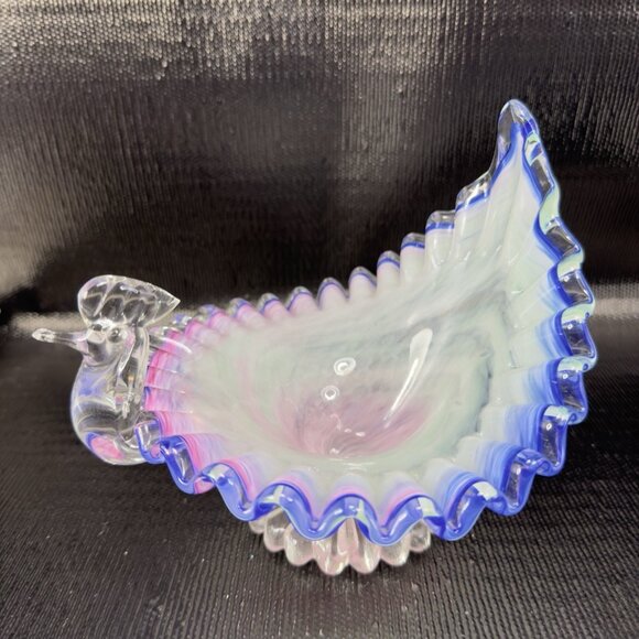 Venetian Art Glass Duck Bird Chicken Shaped Dish Bowl Candy Dish Container Italy - Picture 6 of 13